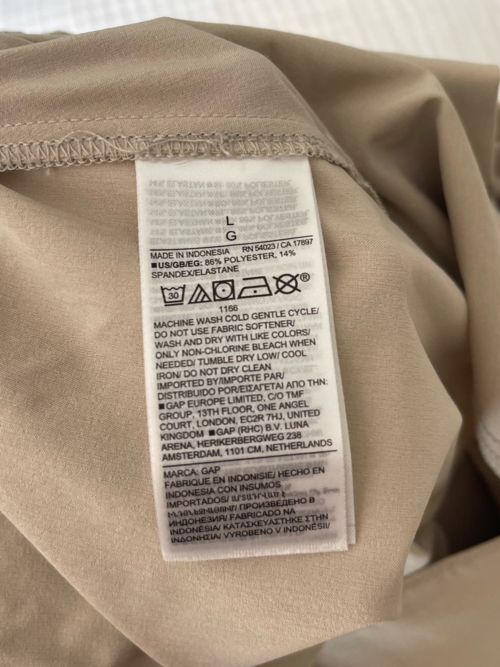 GAP Fit Tan Nylon Pleated Cargo with Adjustable Hem ~ Sz L - Picture 5 of 11
